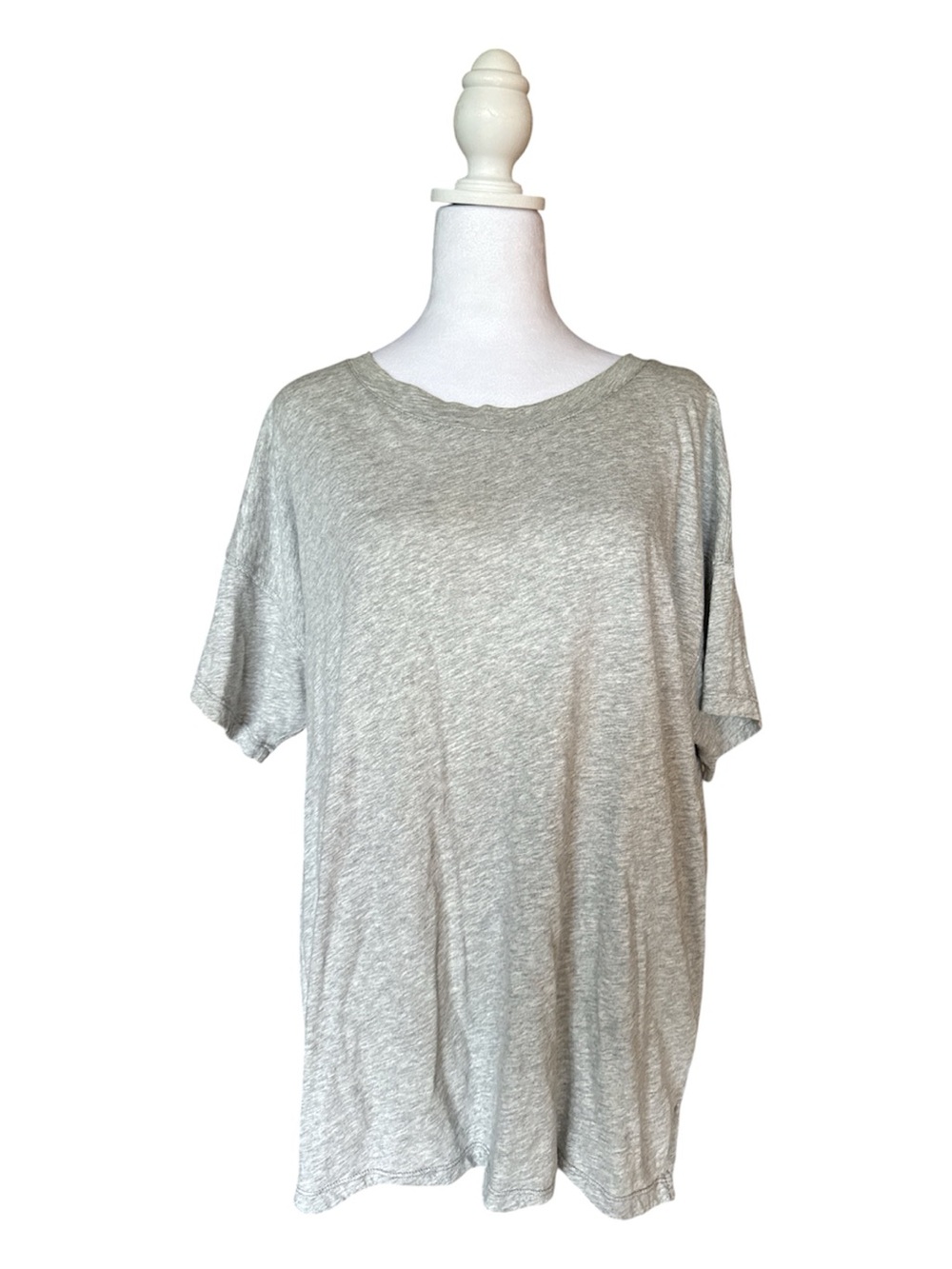 LOFT Heather Light Gray Short Sleeve Crewneck Tee